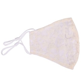 Trimming Shop Reusable Face Mask Washable Flower Lace Anti - Dust Face Cover, 2 Layer Cotton Face Mask Breathable Fashion Face Bandanas for Protection Against Pollution, Beige, 3pcs