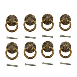 MIZORLIE Antique Bronze Knob Handle Retro Dresser Pull Cabinet Drawer Ring Handle Single Hole Decorative Hardware with Screws, Used for Furniture Cabinet Dresser(8 PCS)