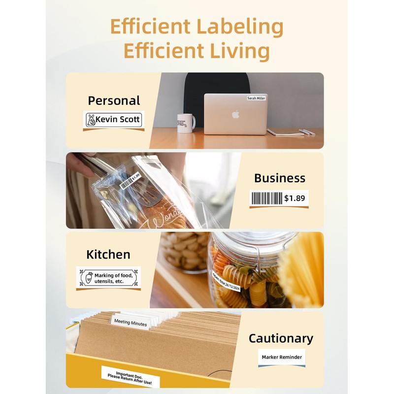 Makeid L1 Label Maker Machine with Tape - Portable &
