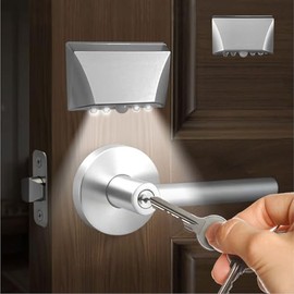 RADIXIUM Night Lights Silver 1 Pack Motion Sensor Keyhole Light - Automatic on/Off Infrared LED, Suitable for Front Doors, corridors, Stairs in The Dark | 3-Way Installation (Adhesive/Magnetic/Screw)
