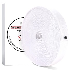 XKDOUS Elastic Band for Sewing, 0.6 Inch 13 Yards White Knit Elastic Bands for Sewing Waistband Clothes and Pants Waist, High Elasticity