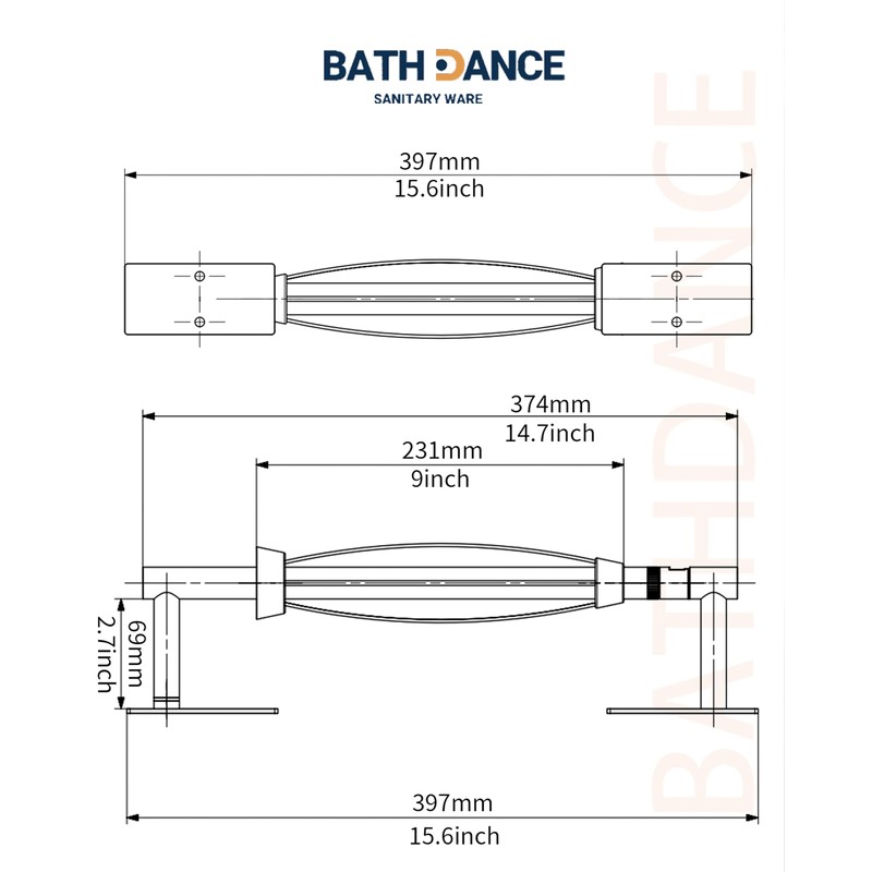 BATHDANCE Paper Towel Holder Under Cabinet, Single Hand Operable Easy