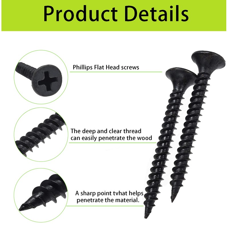 M3 Flat Head Wood Screws Assortment Fasteners Kit 420pcs,Phillips Drive
