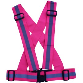 High Visibility Speedyweb Elastic Reflective Safety Vest Harness Jogging Strap (1, Pink)