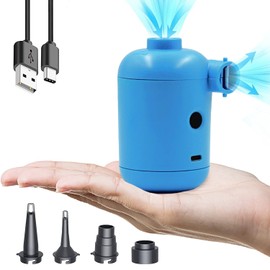 Kivsin Bomba de Aire Eléctrico,con 4 Deflación Automática y Bombeo Rápido adaptadores de Boquilla para Bolsas al Vacío,Ideal para Bolsas de vacío,colchones inflables,Juguetes inflables,Camping