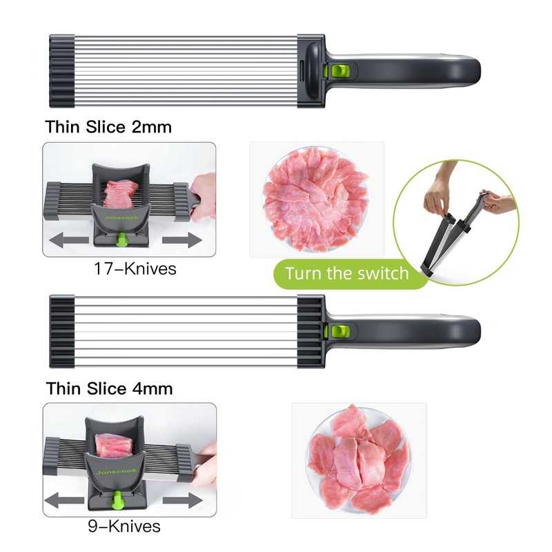 Fresh Meat Slicer, Manual Meat Slicer for Fresh Raw Meat,