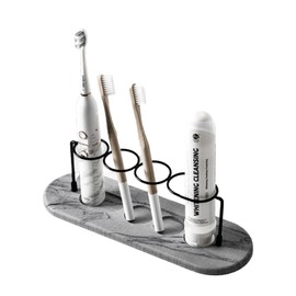 Toothbrush Holders for Bathroom, Metal Toothbrush Organizer with Diatomite Base, Water Absorption Quick Drying Bathroom Organizers and Storage,for Electric Toothbrush,Toothpaste,Razor,Makeup.