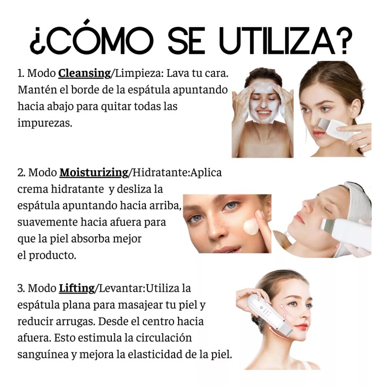 FUZE Limpiador Facial Exfoliador Ultrasonico Skin Scrubber Sonic