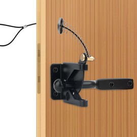 Gate Latch Cable Pull String, Self-Locking Gate Latch Spring with Wire Rope Heavy Duty Fence Door Latches Gate Hardware Locking for Garden Wood Door Home Outdoor