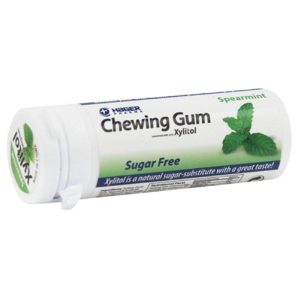 Hager Pharma Xylitol Chewing Gum - Spearmint - 30 Ct - Case Of 6