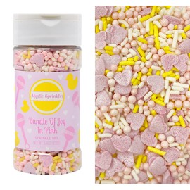 Mystic Sprinkles Baby Shower Sprinkle Mixes (Bundle of Joy in Pink Sprinkle Mix 3.6oz)