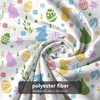 APROPHIC Easter Shower Curtain, Funny Rabbit Shower Curtain Set, Coloured