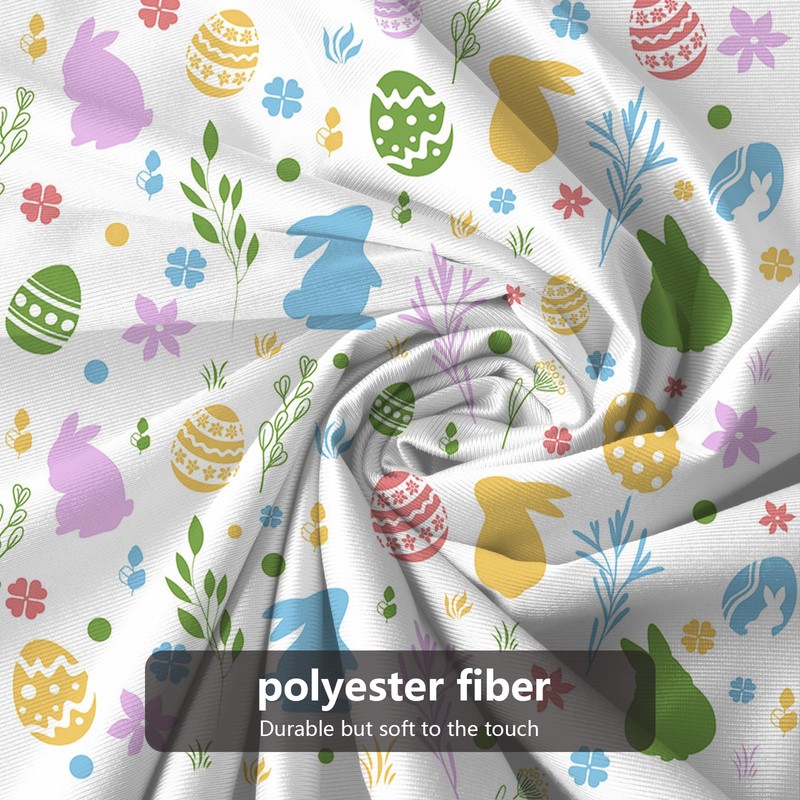 APROPHIC Easter Shower Curtain, Funny Rabbit Shower Curtain Set, Coloured
