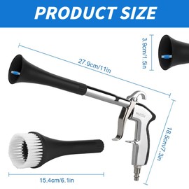 JOAASU Car Cleaning Gun, Compressed Air Cleaning Gun, Classic, Cleaning Gun, High Pressure Air Gun, with Brush, for Car, Dashboard, Leather Seats, Carpet, Silver