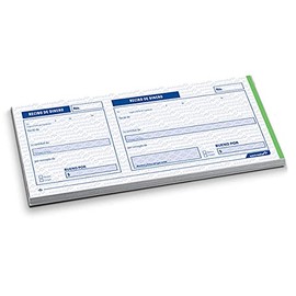 RECIBO DEL DINERO BLOCK CON 50 HOJAS DE 22,5 X 10 CM