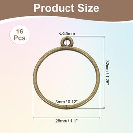 uxcell 16 Pcs Open Bezel, Round Resin Bezels Pendants Open Back Bezels Metal Hollow Frame Charm for DIY Resin Crafts Earrings Jewelry Making, Bronze