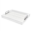 AuldHome Design Rustic Wood Serving Tray (White); Wooden Farmhouse Shiplap