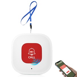 WiFi Emergency Call Button for Seniors, Seniors, Emergency Call Receiver, WiFi Alarm System, Home, SOS Emergency Button for Seniors, Patients, Disabled Elderly, Compatible with Tuya/Smart Life,