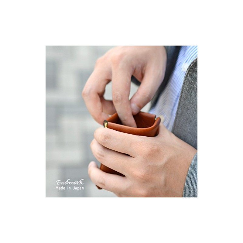 (EndMark) Genuine Leather Coin Case, Bag Type, Made in Japan,