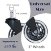 NICOLEKAY Office Chair Wheels - Replacement Rubber Wheels - Universal