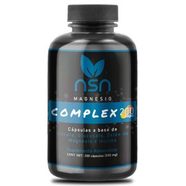 NSN  Magnesio Complex con 200 Dosis  Triple Sinergia Citrato, Gluconato y Óxido con Inulina de Agave  Formulado por la Dra. Friné Velázquez  Alta...  