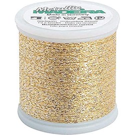 Madeira 9842-251 Metallic Nylon/Polyester Embroidery Thread, 40wt/220 yd, Textured Multi Gold Black
