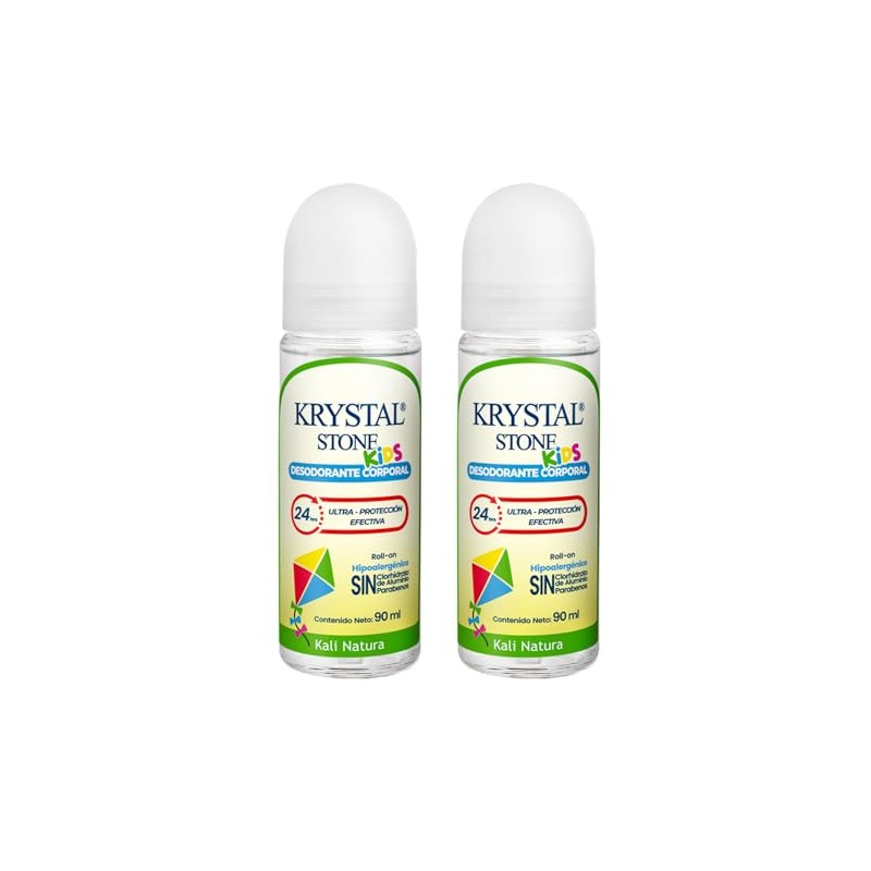 Krystal Stone Desodorante Kids Roll on 90ml Dúo Pack