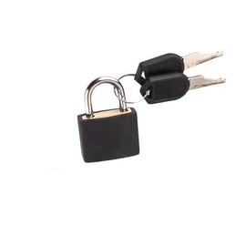 Plastic Padlock with 2 Keys Small Colored Brass Padlocks for Toolbox, Diary, School Bag, Suitcase(Black)