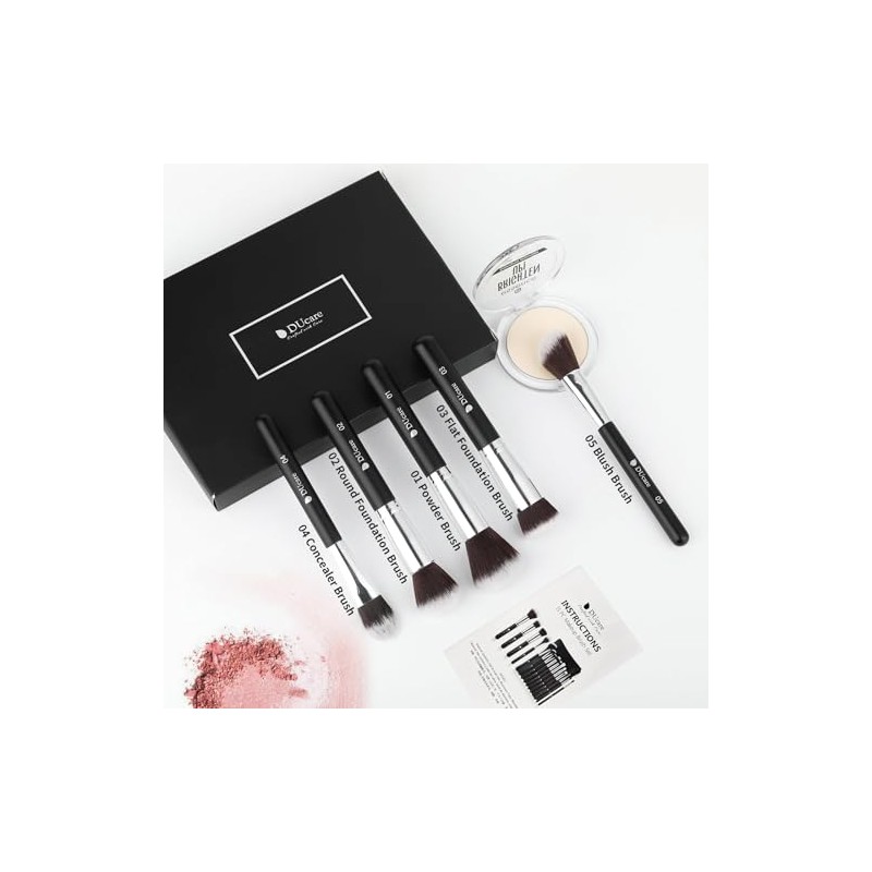 Ducare Brochas Maquillaje Profesionales 15pcs Set Brocha Kabuki Base Mezcla