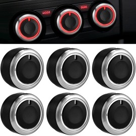 Frienda 6 Pcs Climate Ac Heater Control Knob Blower Fan Control Knob Replacement Ac Switch Heater Blower Fan Button Compatible with Accessories Replacement Compatible 2005-2015