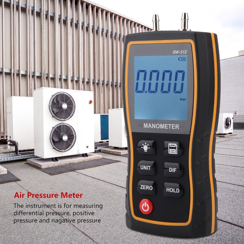 SW‑512B High Accuracy Digital Differential Pressure Gauge Air Pressure Meter