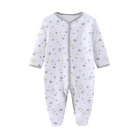 Unisex Infant 3-Pack Organic Cotton Snap Footed Sleep and Play Pajamas Long Sleeve Bodysuit