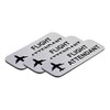 Flight Attendant 1 x 3" Name Tag/Badge, Silver, (3 Pack)