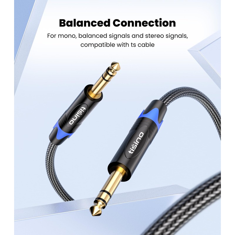 tisino 1/4 inch TRS Cable, Quarter inch 1/4 TRS to