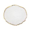 LIKENNY Nail Art Palette Natural Resin Stone Nail Art Parts Nail Gel Palette Agate Coaster Gold Edge Round Shape Painting Plate Tool White