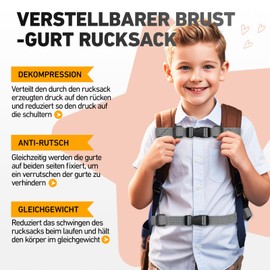 XIANGLONGY Pack of 2 Adjustable Chest Strap Backpack Children, School Backpack Chest Strap for Backpack with Quick Release, Non-Slip Backpack Chest Strap for Jogging Hiking Outside (Grey)