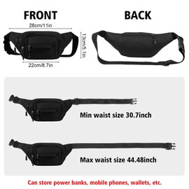 Guiqulai Fanny Pack with 4-Zipper Pockets Fashion Waist Pack for Men Women Crossbody Bum Bags for Hiking, Running, Travel, Cycling and Casual