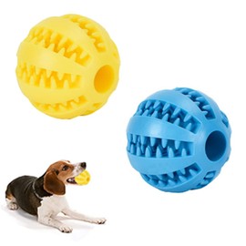 Pack of 2 Natural Rubber Dental Care Balls, Natural Rubber Dog Ball, Diameter 6 cm, for Tartar and Dental Plaques with Dental Care