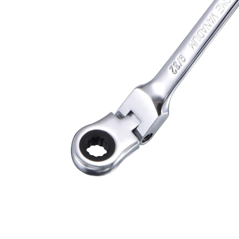 sourcing map 9/32 Inch Flex-Head Ratcheting Combination Wrench SAE 72