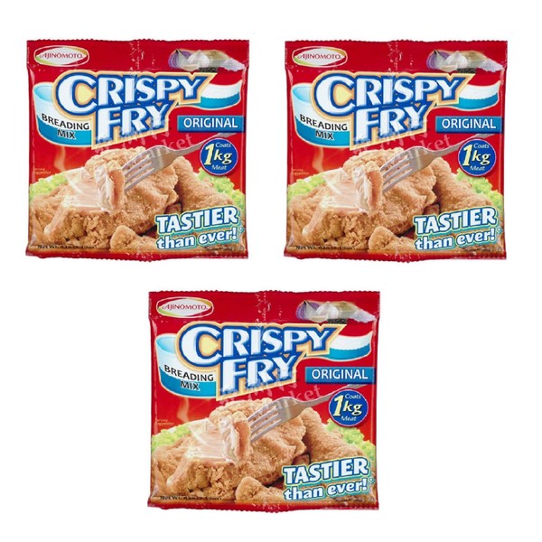 Three [3] Packs, Ajinomoto Crispy Fry Breading Mix (ORIGINAL) 62