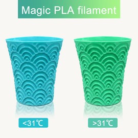 YOUSU 1.75 mm PLA 3D Printer Filament Color Change by Temperature PLA Filament Blue Green to Yellow Green PLA 1kg 3D Printing Filament for 3D Printer & 3D Pen.