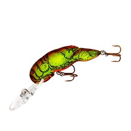 Rebel Lures D7767 Deep Teeny Wee Fishing Lure, Chartreuse/Brown Back, 1 1/2"