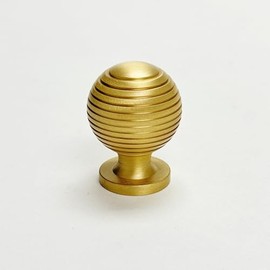 Satin Brass Cabinet Hardware Sweet Beehive Cabinet Knob and Drawer Pulls (Knob)