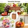 Hanging Wall Basket, Woven Imitation Rattan Storage Organizer, Decorative Door