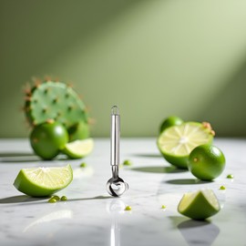 Silver Cactus Peeler - Stainless Steel Cactus Peeler Tool, Cactus Spoon with Long Handle and Hole, and Slicers Kitchen Gadget Peeling, Grating and Slicing Tools Accessories