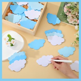 Jetec 24 Pcs Cloud Sticky Notepads Self Sticky Memo Tabs Cute Easy to Post for Men Women Stationery Office Home Wedding Birthday Party Decor Teacher Appreciation Supplies, 30 Sheets/pad