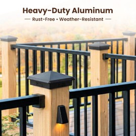 3.5" x 3.5" Aluminum Pyramid Post Cap for True 3.5" x 3.5" Wood Posts – Heavy-Duty, Weather-Resistant, Black Outdoor Deck & Fence Post Cap