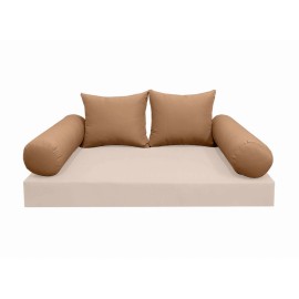 *COVER ONLY*-Style 4 Outdoor Bolster Pillow Cushion Knife Edge Queen AD104