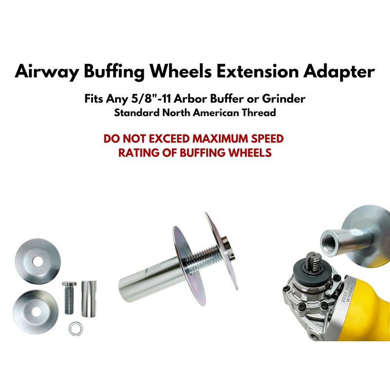 LINE10 Tools Airway Buffing Wheels Grinder Buffer Extension Adapter 5/8"-11