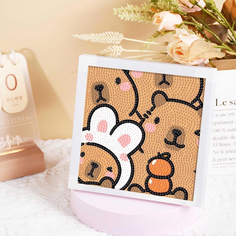 LJJINGXS Cute Capybara 5D Diamond Art Kits with Plastic Crate,DIY